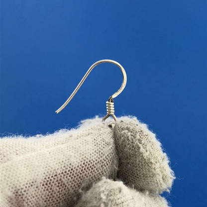 Stunning Sterling Silver 925 Oval Cabochon Purple Amethyst Dangle Hook Earrings