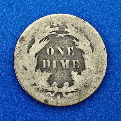 1887 S Seated Liberty Silver Dime 10c Better Key No Stars San Francisco Coin