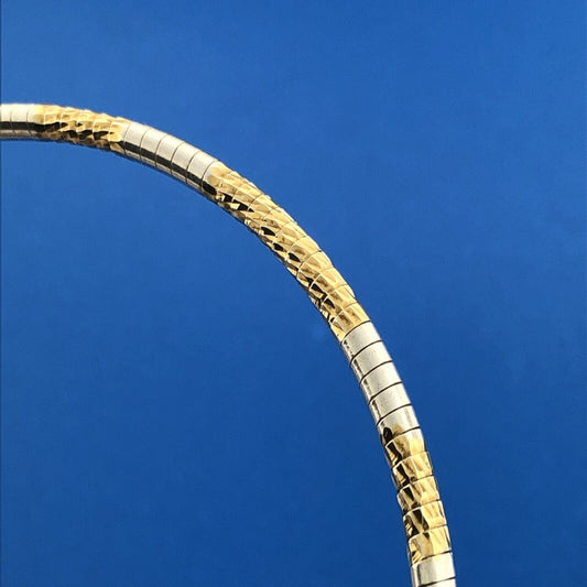 Stunning Sterling Silver 925 Vermeil Italian Flex Snake Link 16" Necklace