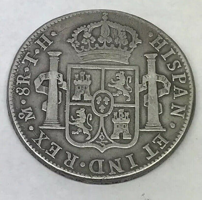 1809 TH Silver 8 Reales Mexico City Mint Pillar Dollar Colonial Coin