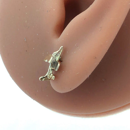 Estate 14K Yellow Gold Airplane Crop Duster Pilot Stud Earrings