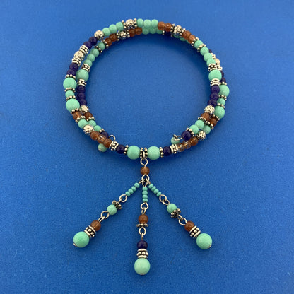 Sterling Silver 925 Turquoise Lapis Lazuli Carnelian Bead Bracelet Necklace
