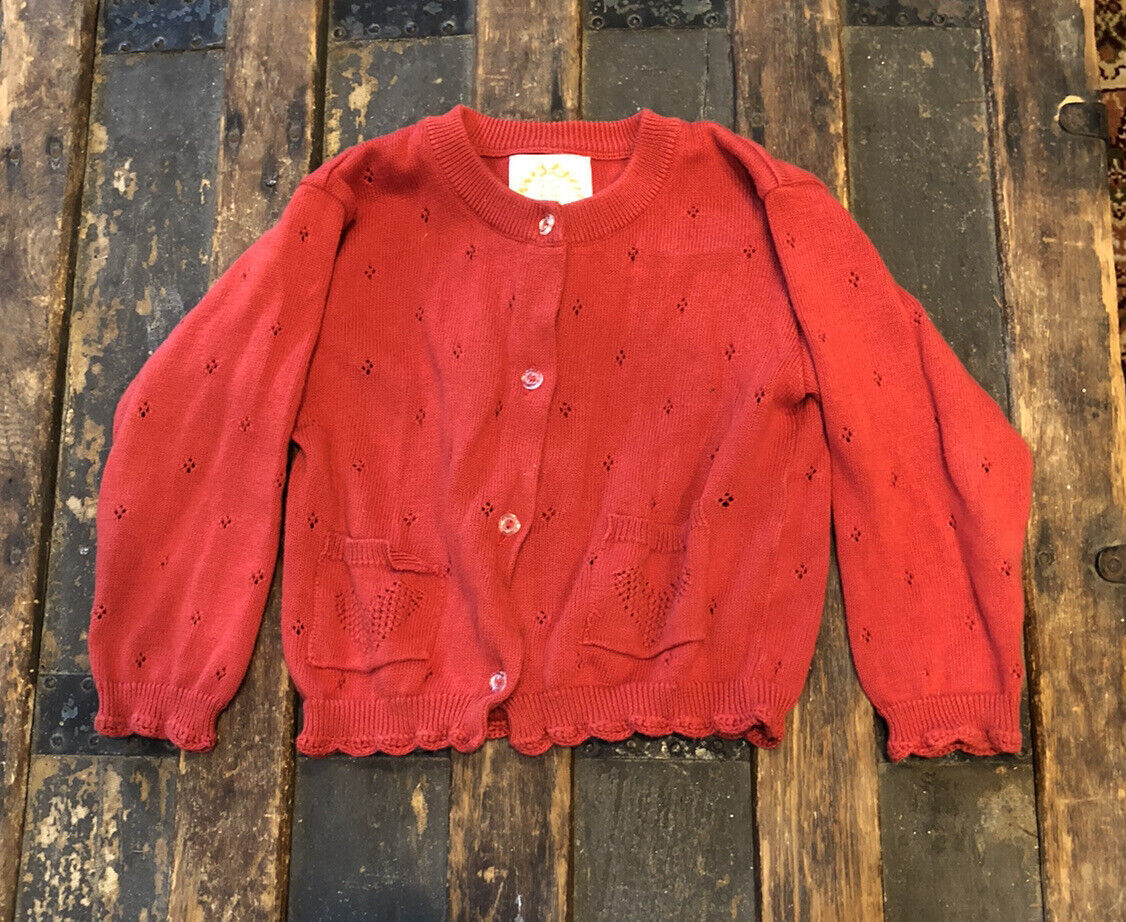 The Beaufort Bonnet Company Red Knit Girls Sweater Size 18-24 Months