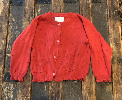 The Beaufort Bonnet Company Red Knit Girls Sweater Size 18-24 Months