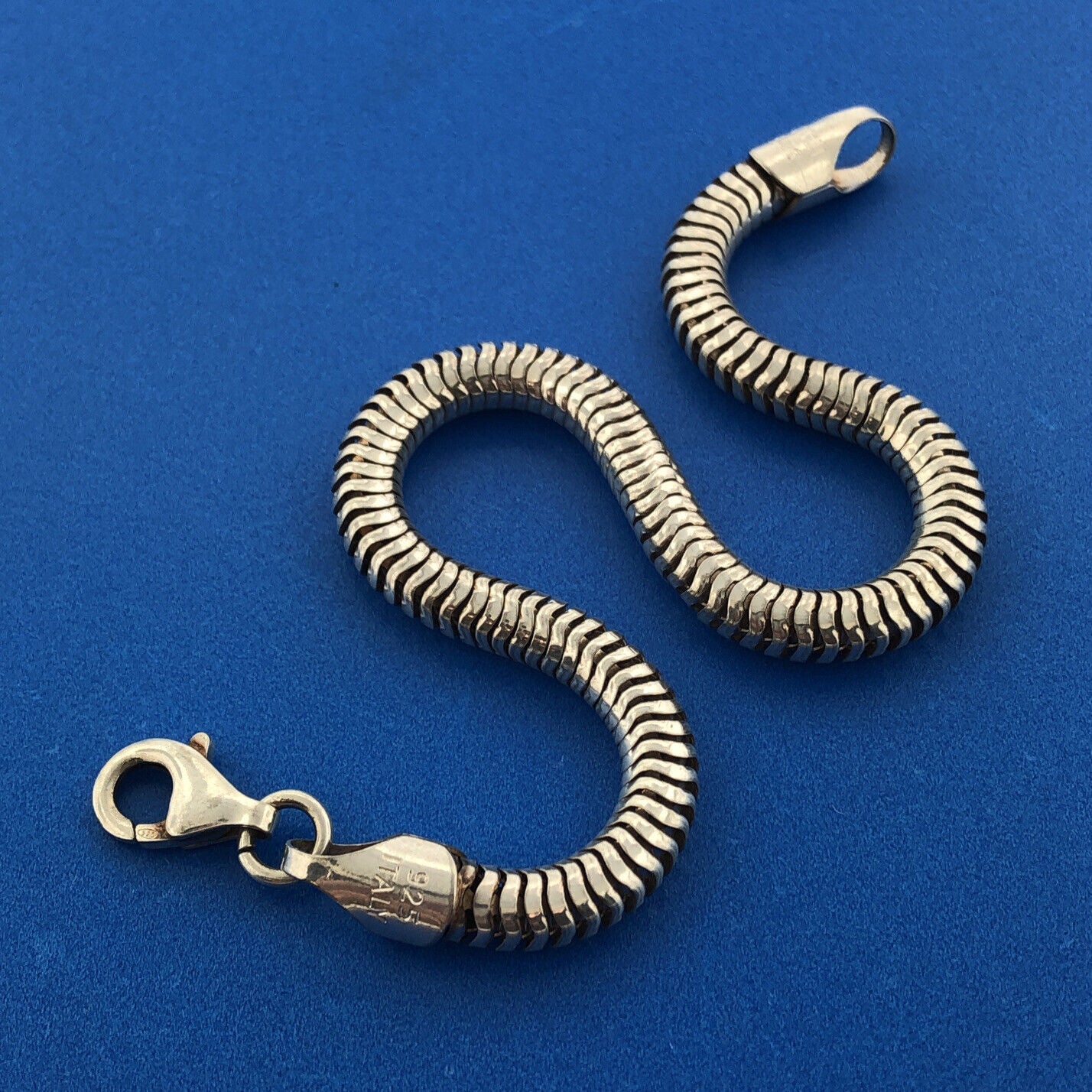 Designer CI Italy 925 Sterling Silver Slinky Snake Flex Link Unisex Bracelet