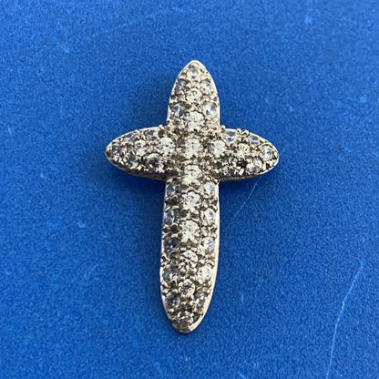 Designer Cubic Zirconia 925 Sterling Silver Religious Communion Cross Pendant