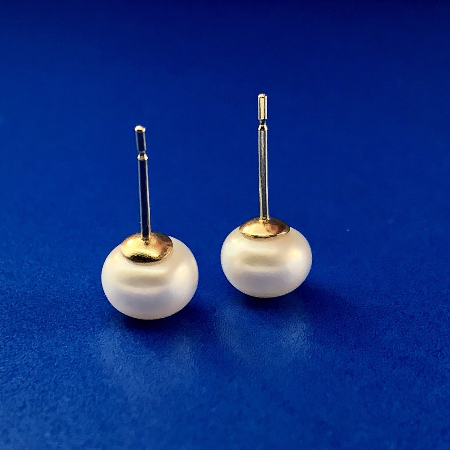 14K Yellow Gold Pearl Bridal June Sweetheart Anniversary Stud Earrings