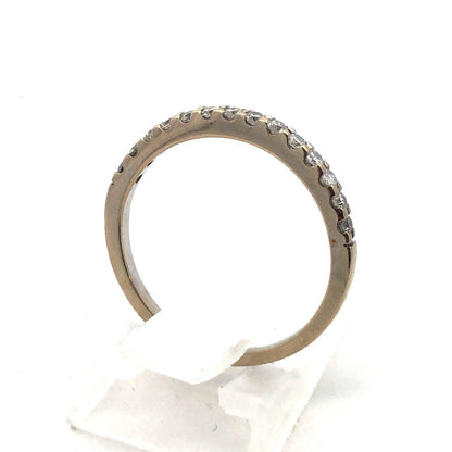 Designer 14K White Gold Diamond Wedding Anniversary Stackable Band Ring