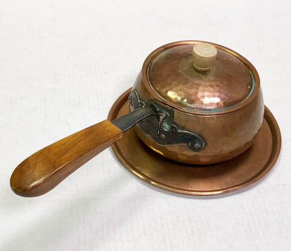 Vintage Stockli-Netstal Swiss Made Copper Ware Incomplete Fondue 4 Piece Set