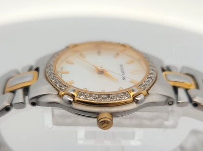 Ladies Bulova Accutron Barcelona Mother of Pearl Dial Diamond Bezel Quartz Watch