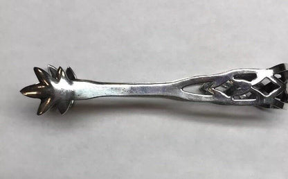 Antique Sterling Silver Art Deco Sugar Tongs 3 1/4" Pierced Five Prong Claws