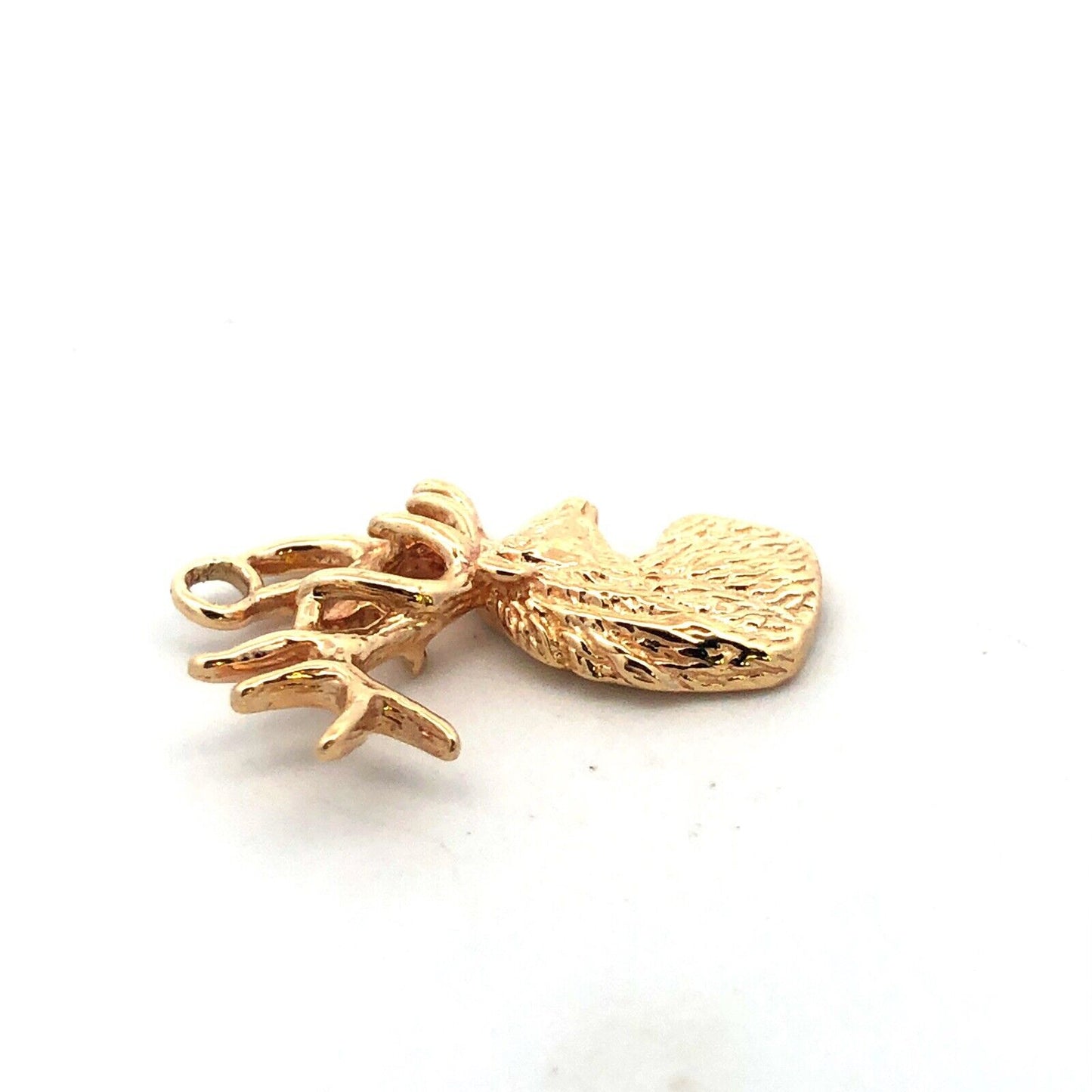 Designer 14K Yellow Gold Deer Buck Hunting Pendant