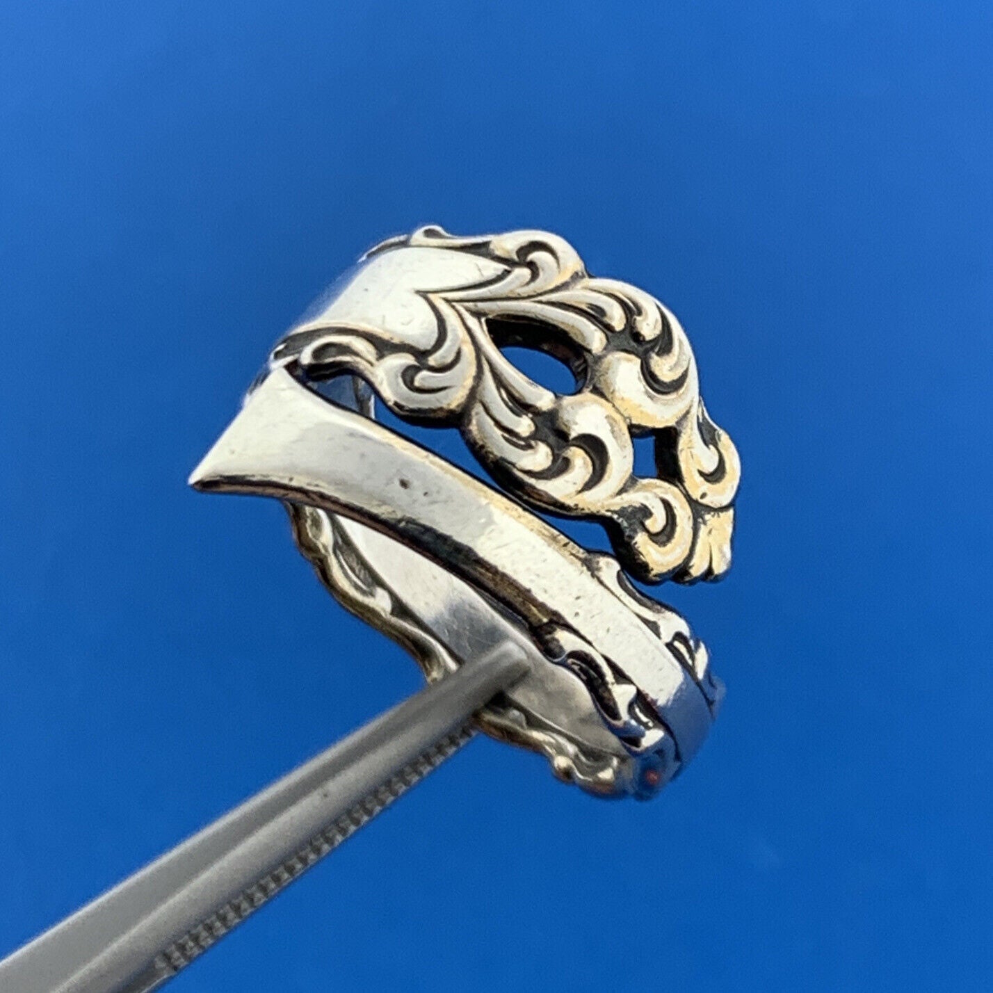 International La Strada Sterling Silver Bypass Expandable Adjustable Spoon Ring