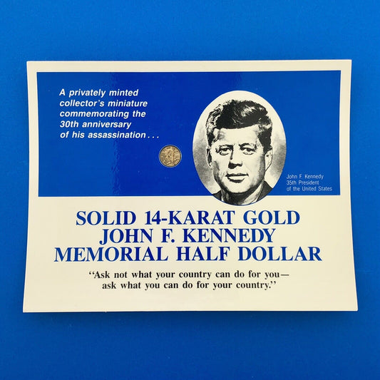 1993 14k Gold John F. Kennedy Memorial Half Dollar Commemorative Coin w/ COA