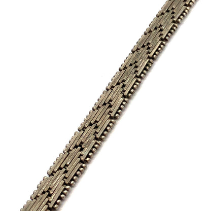 Designer Italy 925 Sterling Silver Florentine Polished Chevron Link Bracelet