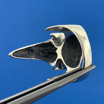 Sterling Silver 925 Eagle Phoenix Skull Biker's Guardian Statement Ring