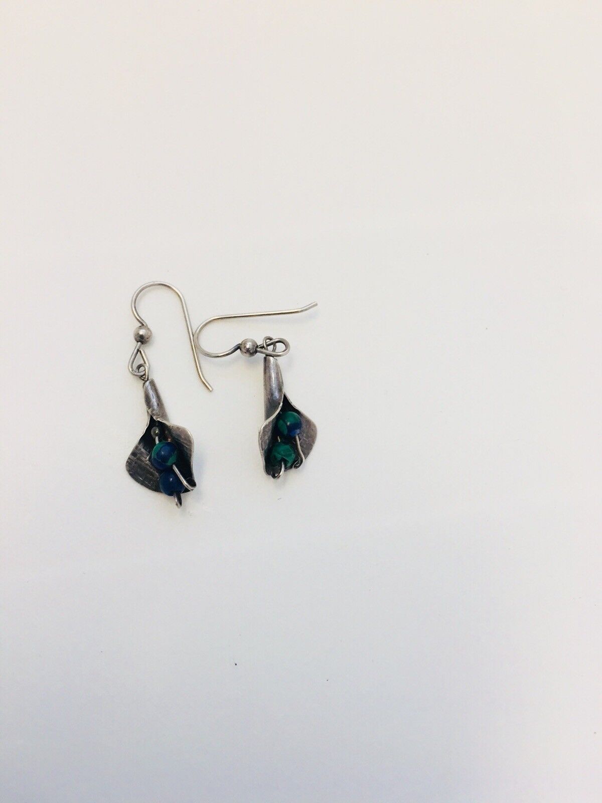 Artisan Sterling Silver 925 Maw Maw Sit Sit Calla Lily Drop Dangle Earrings