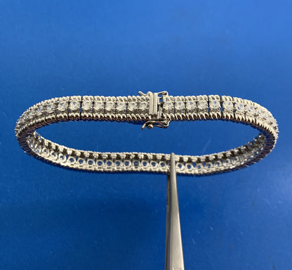 Designer 925 Sterling Silver Cubic Zirconia CZ Statement Tennis Bracelet