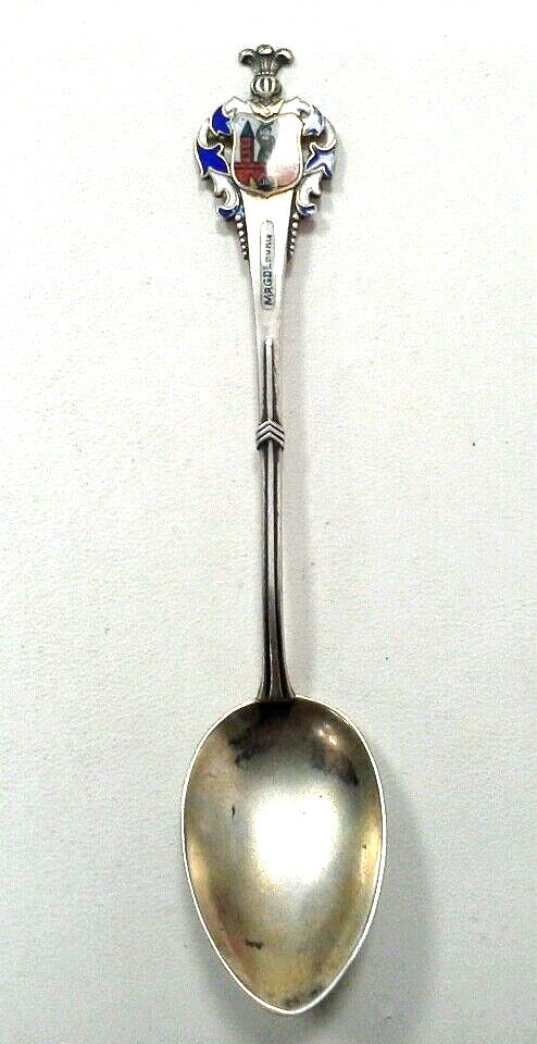 Vintage European 800 Fine Silver Madgeburg Germany Elbe River Souvenir Spoon