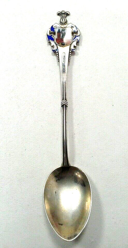 Vintage European 800 Fine Silver Madgeburg Germany Elbe River Souvenir Spoon