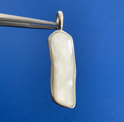 Designer Barse 925 Sterling Silver Mother Of Pearl Rectangular Pendant