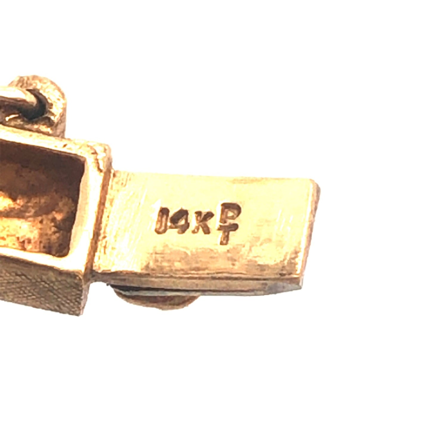 Vintage 14K Yellow Gold Round Diamond Flower Textured Hinged Bangle