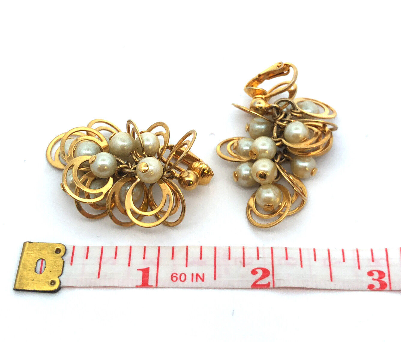 Vintage 3 Pc Napier Gold Tone Faux Pearl Bracelet & Avon Faux Pearl Earrings