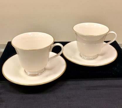 Vintage Lenox Hayworth Pattern Cosmopolitan Collection Tea Cup & Saucer Set of 2