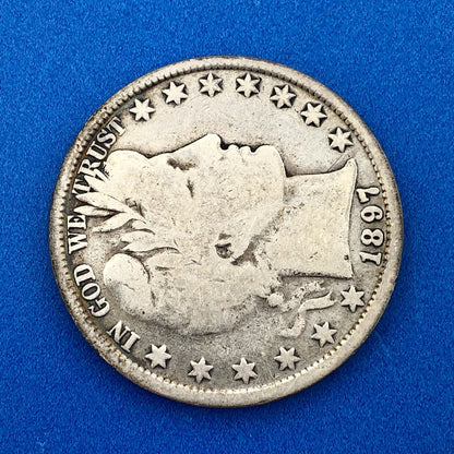 1897 P Silver Barber Half Dollar Better Key Date Philadelphia Coin Rare Scarce