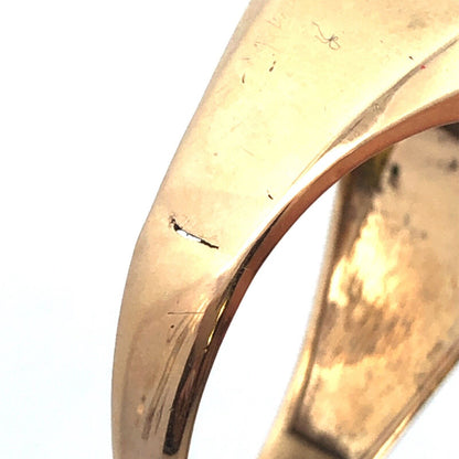 Vintage Trubrite 10K Yellow Gold Diamond Cluster Square Top Cocktail Ring