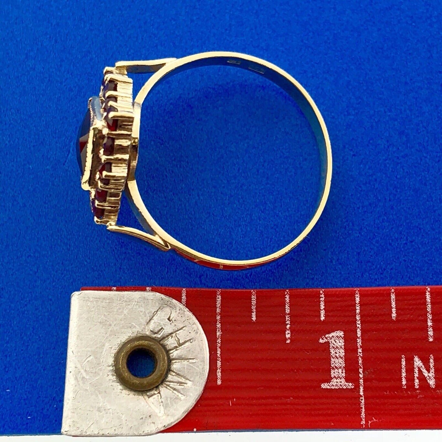 Vintage Designer Sterling Silver 925 Vermeil Garnet January Anniversary Ring