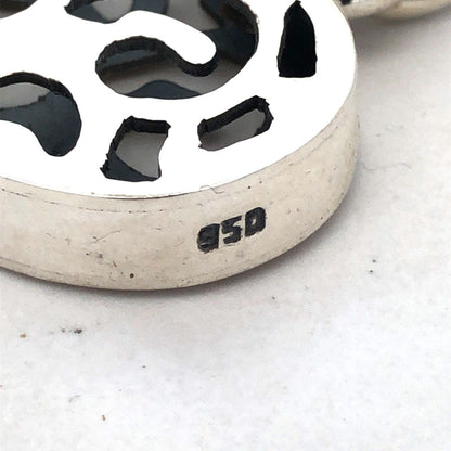 925 Sterling Silver Cut Out 3D Modernist Heart Pendant