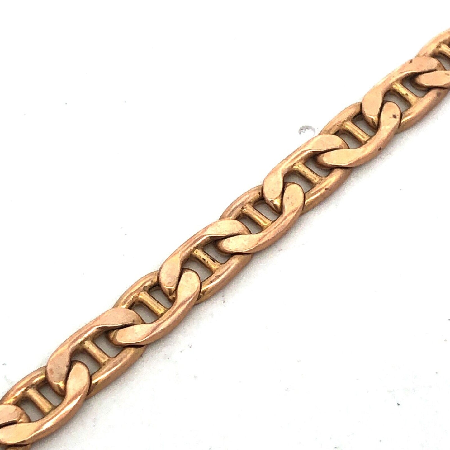 Designer Italy HAN 10K Unisex Mariners Link Florentine Polished Finish Bracelet
