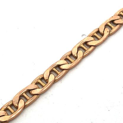 Designer Italy HAN 10K Unisex Mariners Link Florentine Polished Finish Bracelet