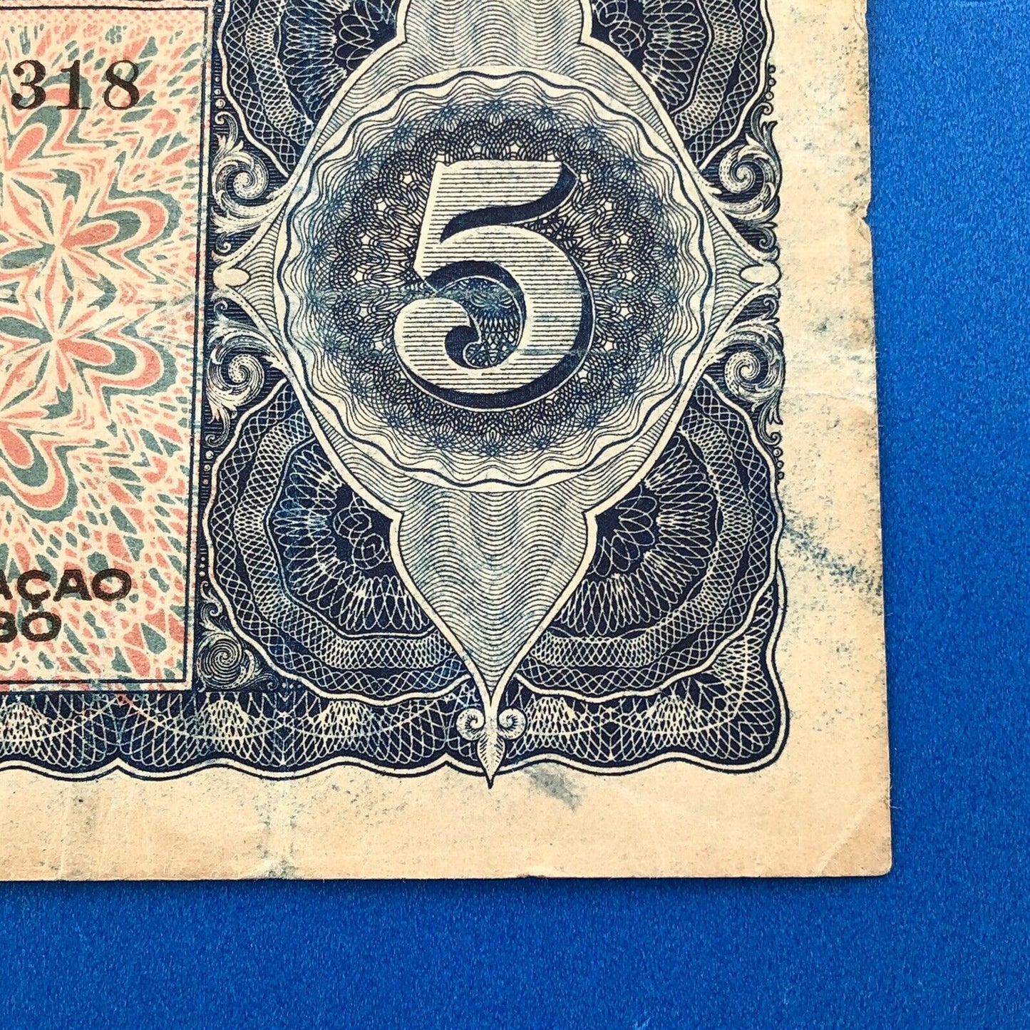 1930 Curacao 5 Gulden De Curacaoshe Bank Dutch Administration Rare Currency Note