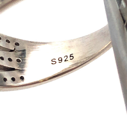 925 Sterling Silver Estate Cubic Zirconia CZ MOM Mother Heart Love Band Ring