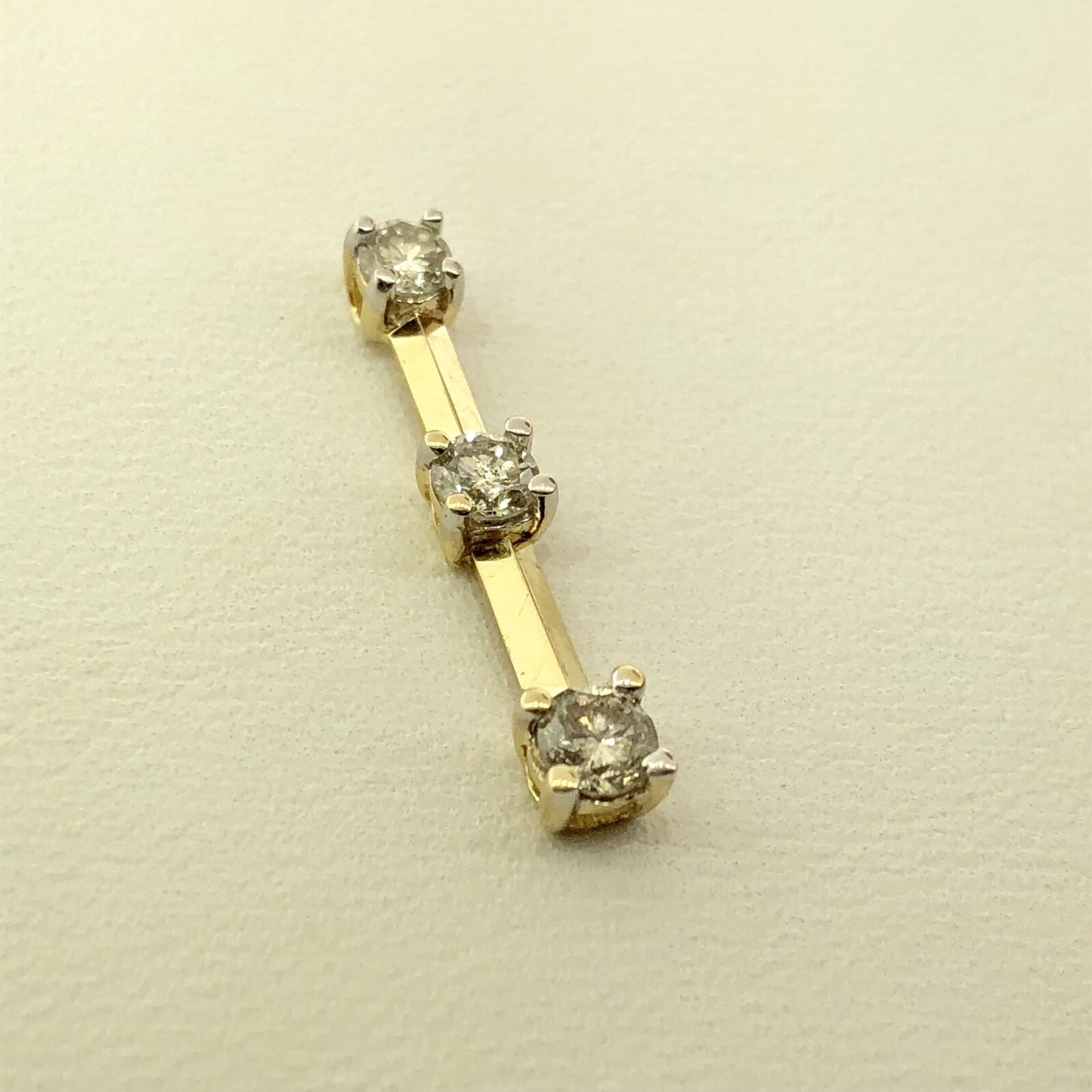 14K Yellow Gold Diamond Infinity Eternity Bridal Anniversary Bar Drop Pendant