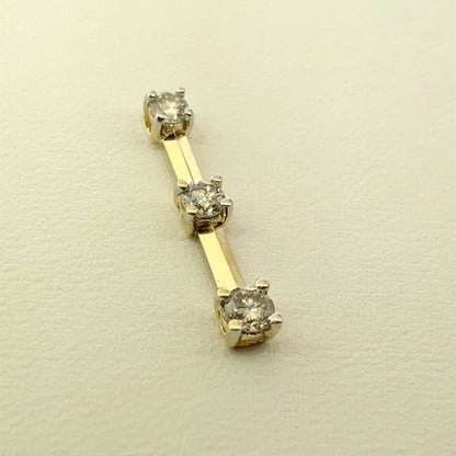 14K Yellow Gold Diamond Infinity Eternity Bridal Anniversary Bar Drop Pendant
