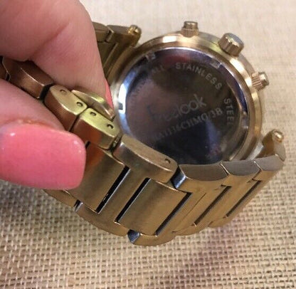 Unisex Gold-Toned Stainless Steel Freelook Chronograph Quartz Watch HA1136CHMG