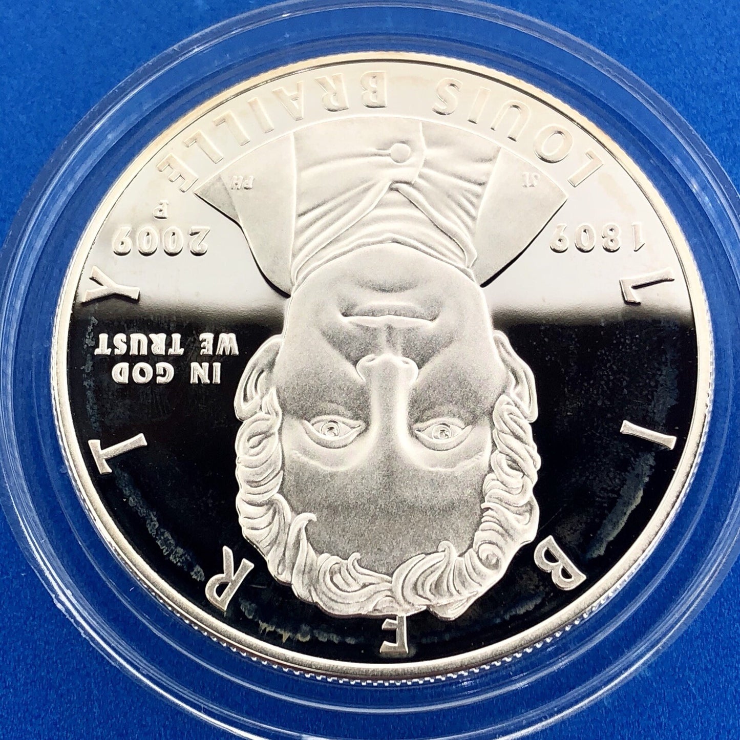 2009 P Louis Braille Bicentennial Commemorative Proof Silver Dollar $1 OMP/COA
