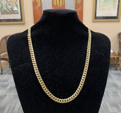 Designer IGS 10K Yellow Gold Miami Cuban Curb Link 23" Chain Necklace
