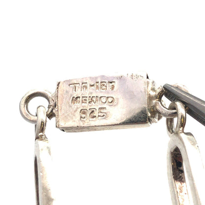 Estate Taxco TR-167 925 Sterling Silver Paper Clip Chain Statement Necklace