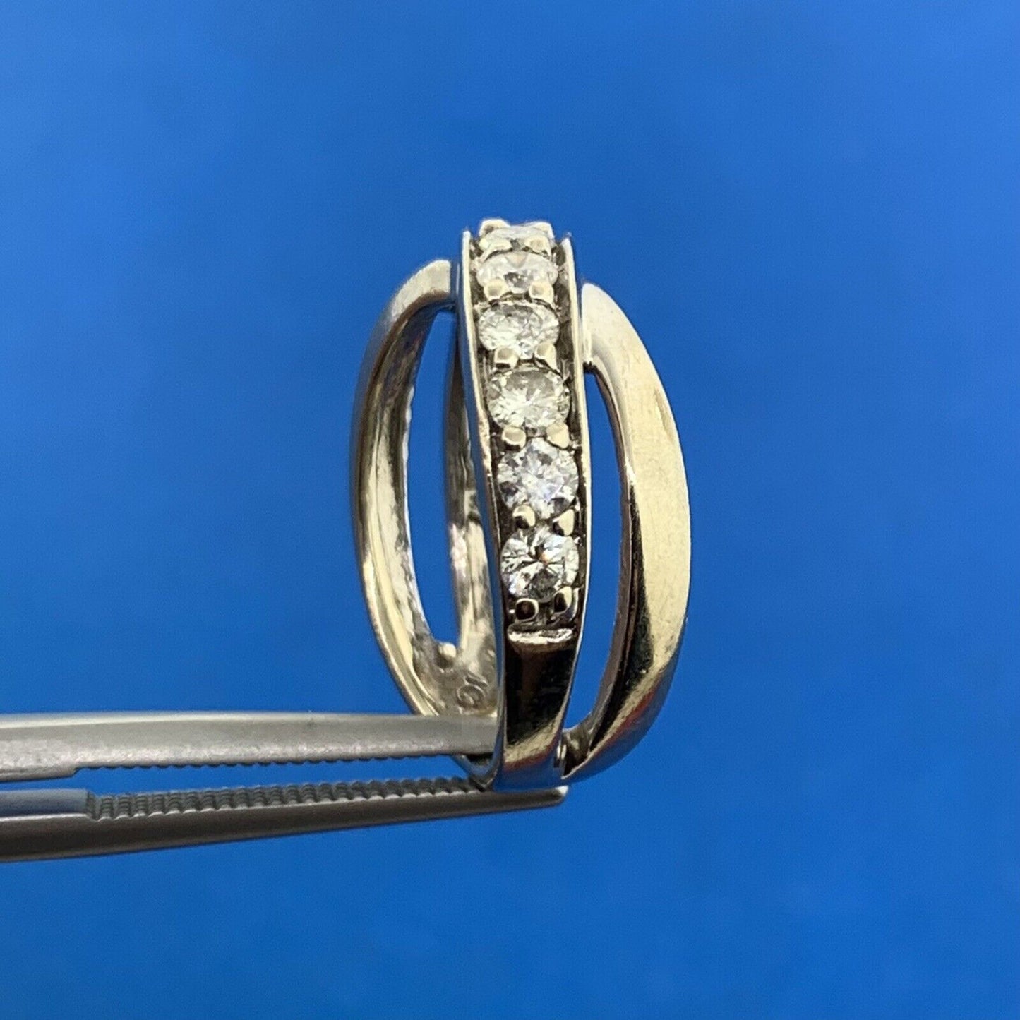 Designer 14K White Gold Diamond Entwined Wedding Anniversary Band Ring