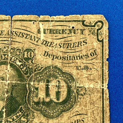1862 1st Issue 10 Cents Postage Fractional Currency Civil War Note Fr. 1240