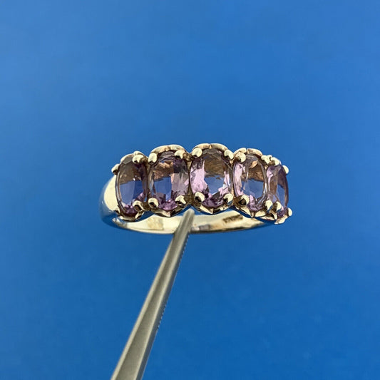 Designer 925 Sterling Silver Oval Amethyst February Anniversary Occasion Ring