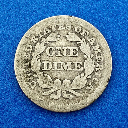 1854 P Seated Liberty Silver Dime 10c Better Key Philadelphia Mint Coin