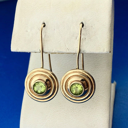 Mignon Faget 14K Yellow Gold Peridot August Anniversary Retired Hook Earrings