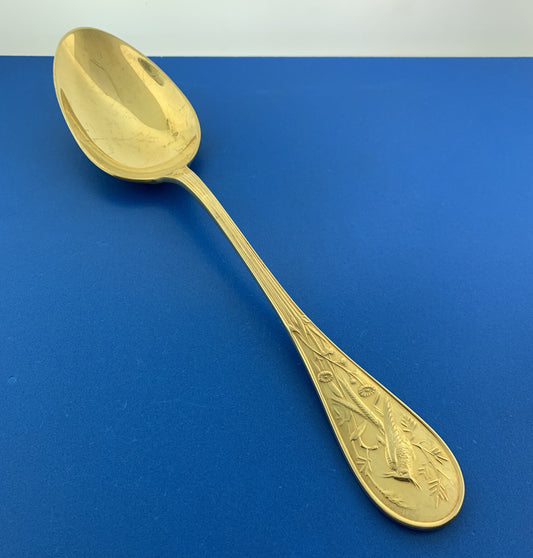 Tiffany & Co Vermeil Gold Washed Sterling Silver 925 Audubon Large Serving Spoon