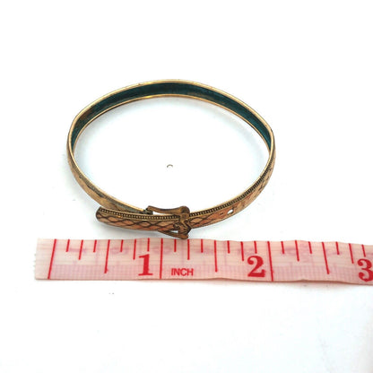 Antique Art Nouveau Brass Diamond Design Belt Buckle Bracelet
