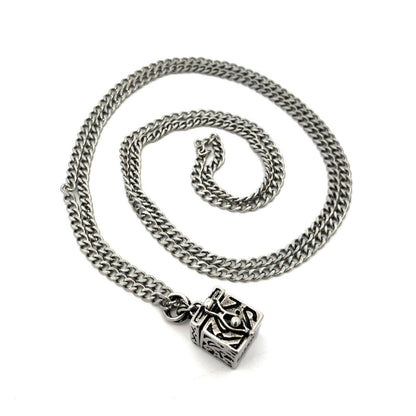 Alexa's Angels Silver Tone Open Scroll Prayer Pill Box Pendant Necklace